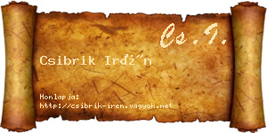 Csibrik Irén névjegykártya